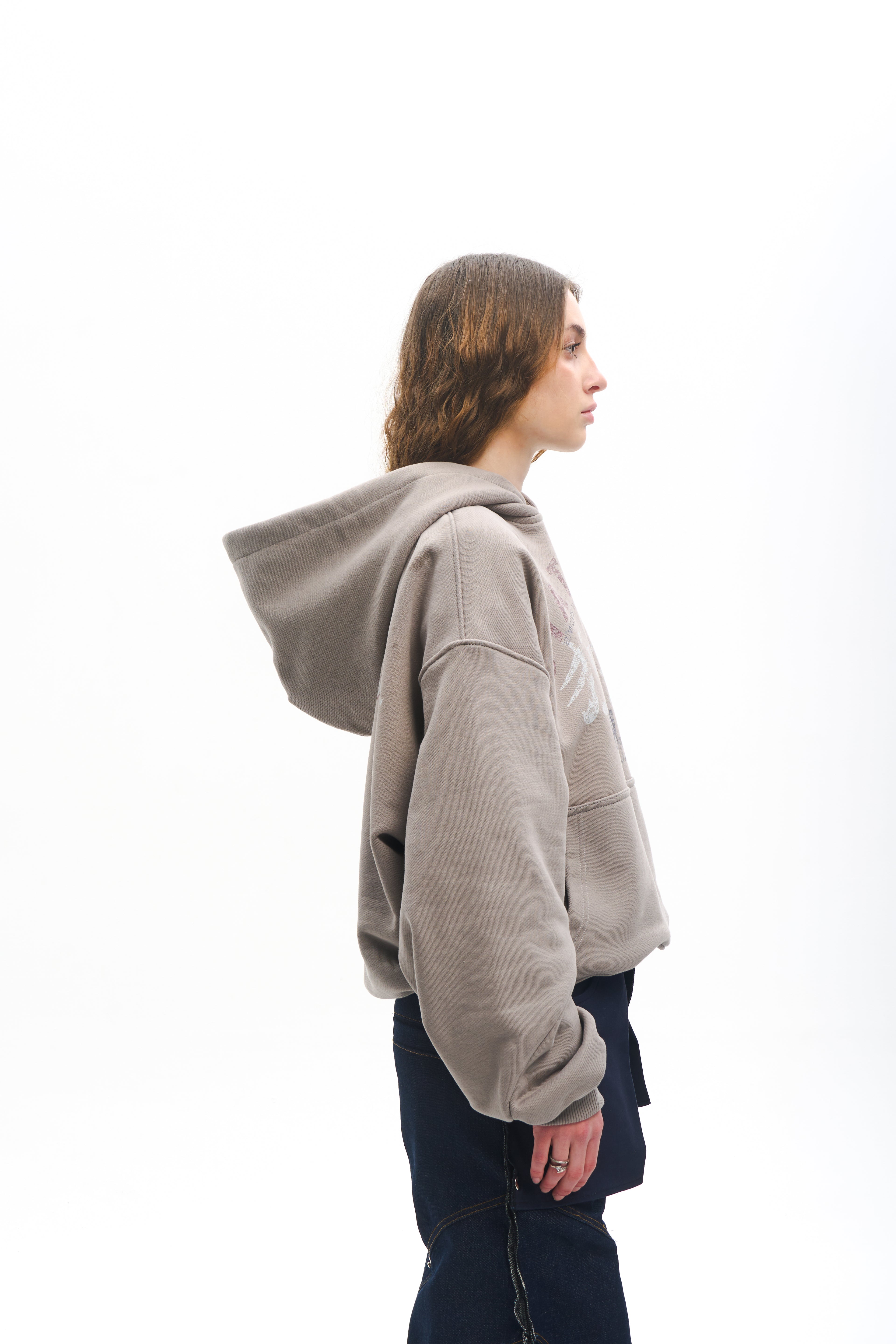 Dust Script Hoodie Grey