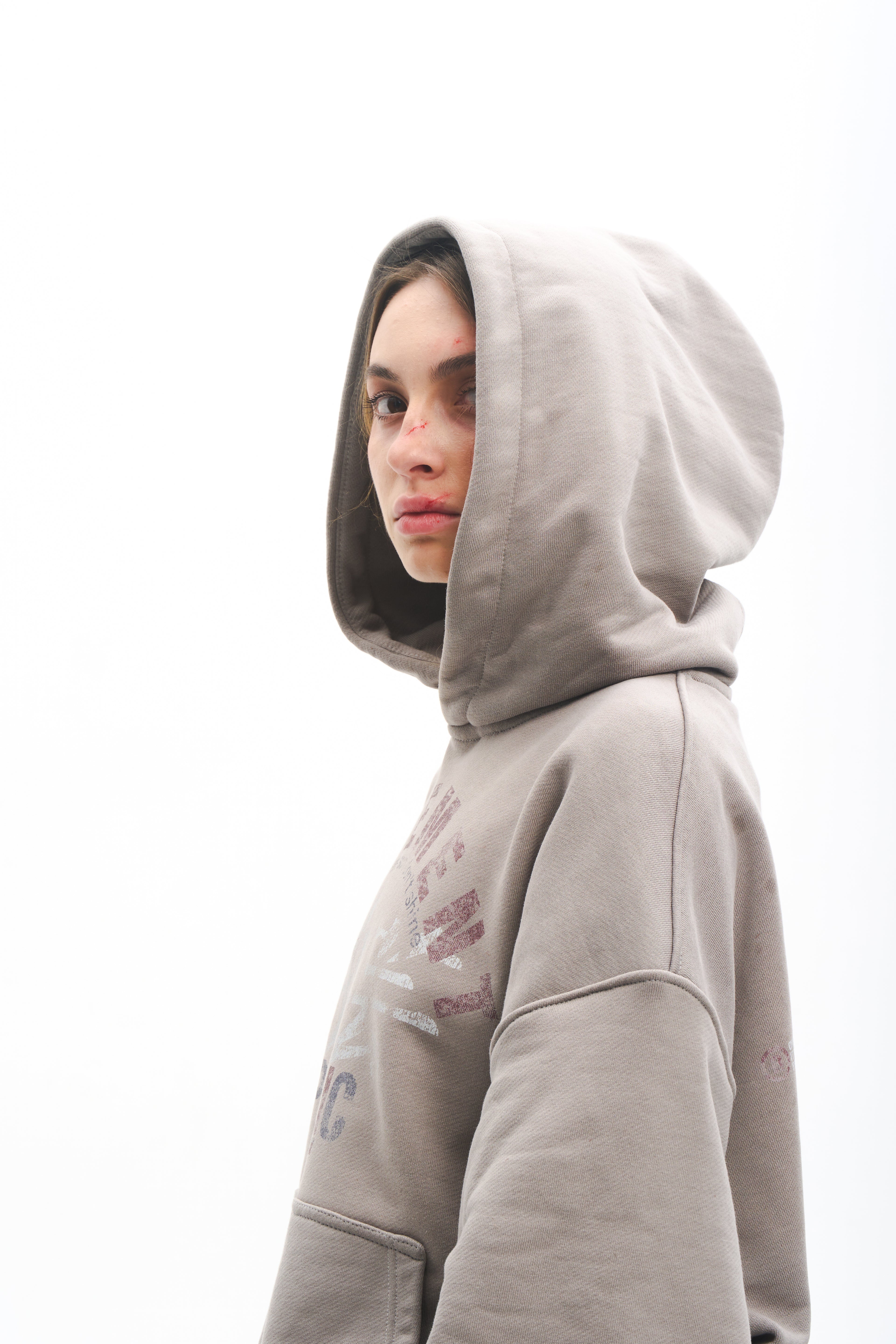 Dust Script Hoodie Grey