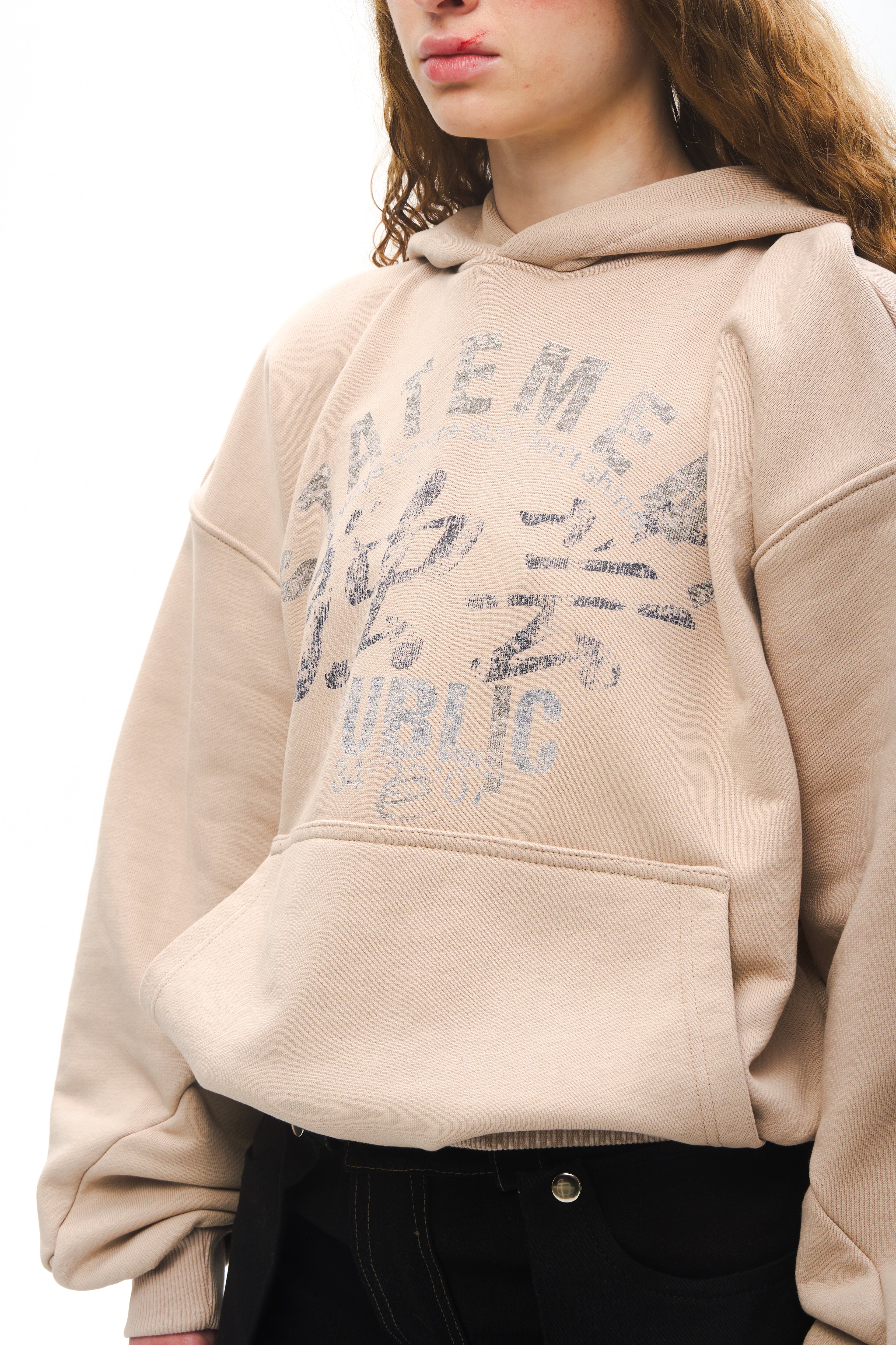 Dust Script Hoodie Beige