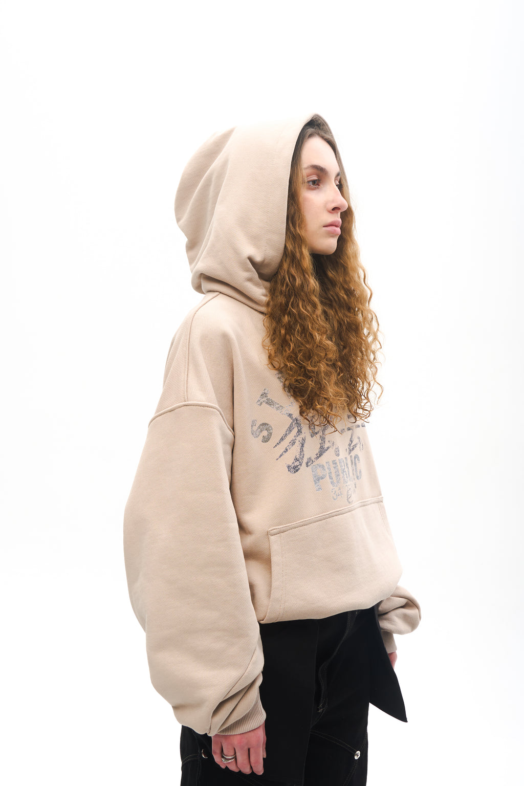 Dust Script Hoodie Beige