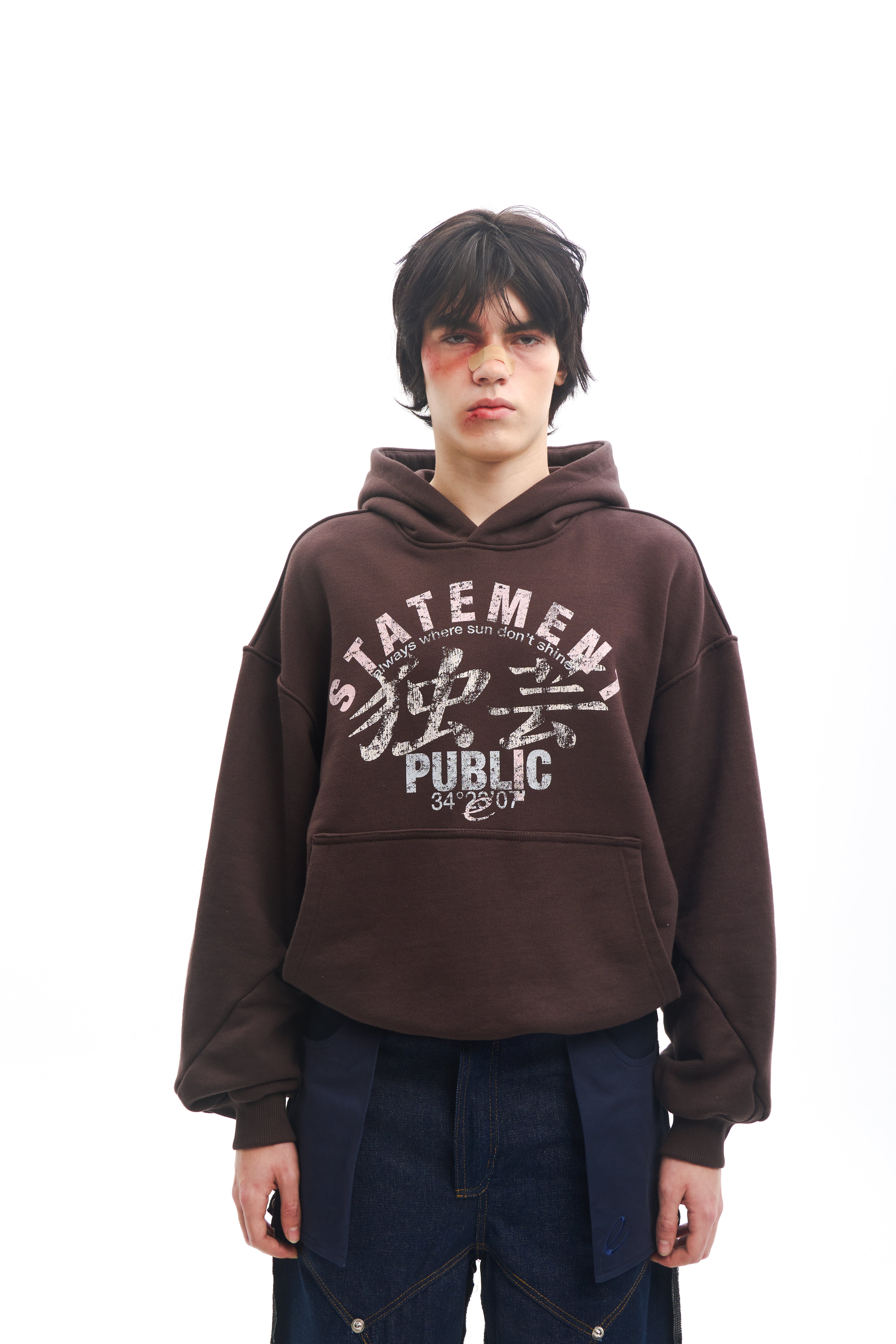 Dust Script Hoodie Brown