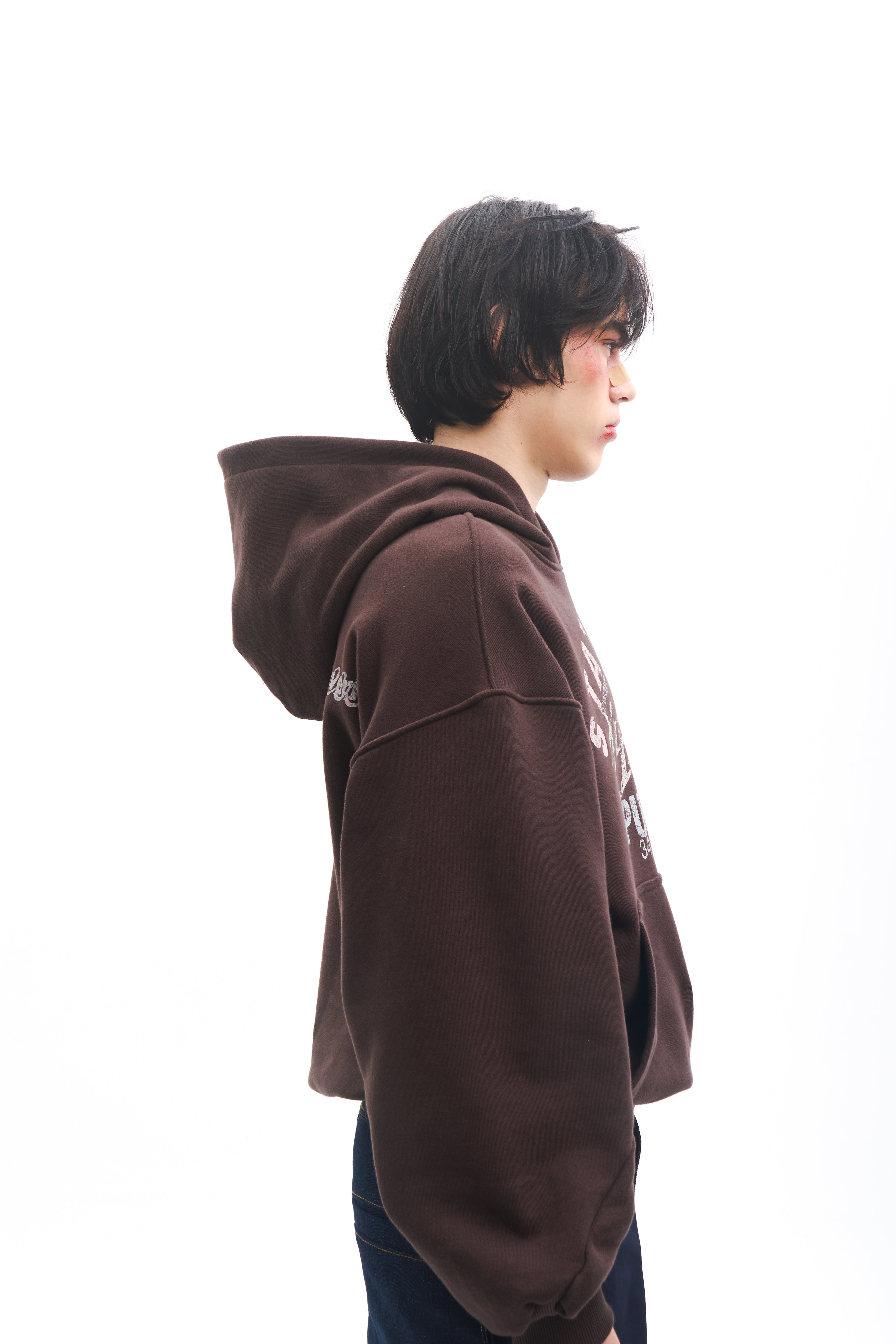 Dust Script Hoodie Brown